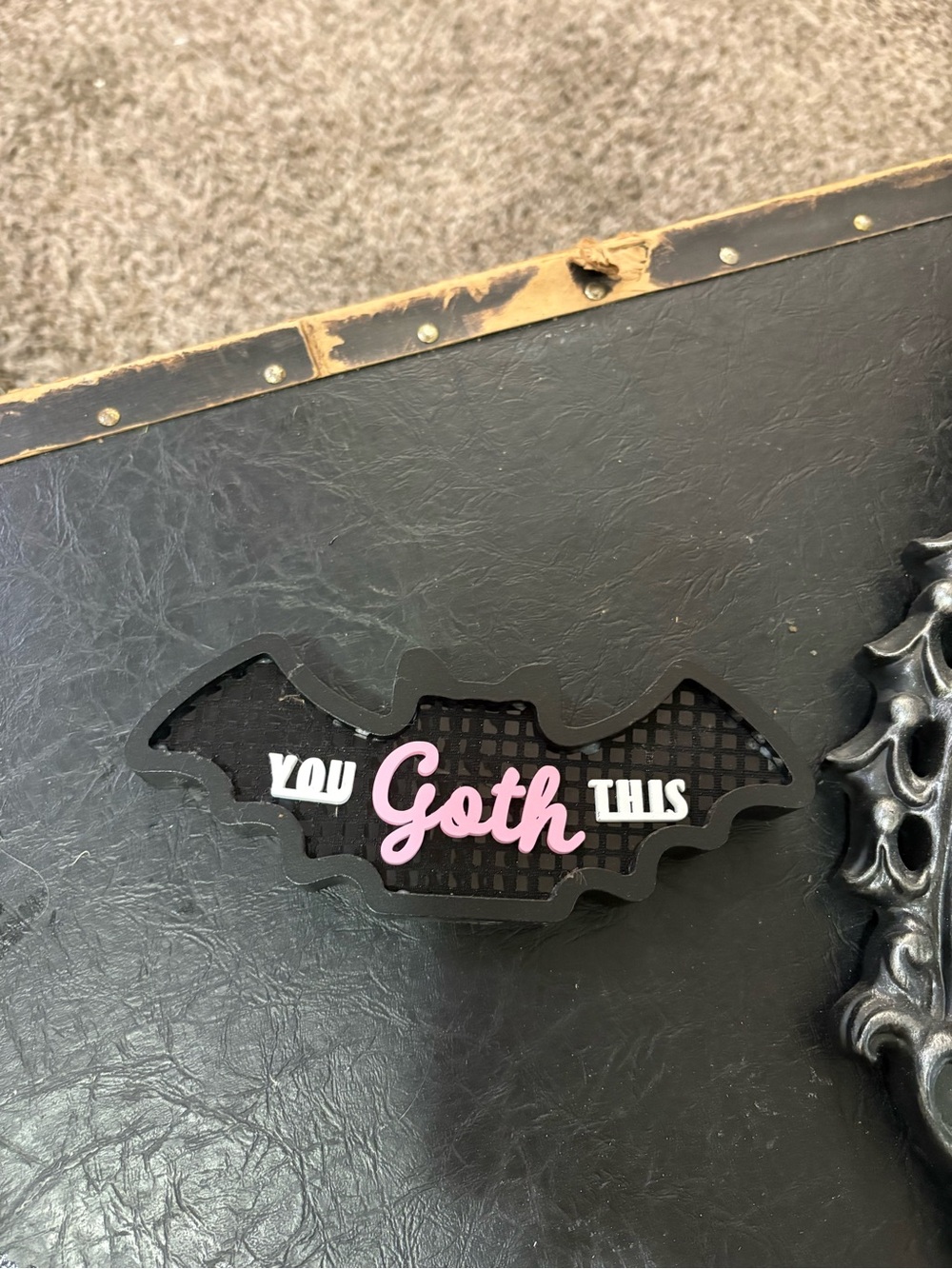 Ashland Black Bat "You Goth This" Sign with Pink and White Lettering